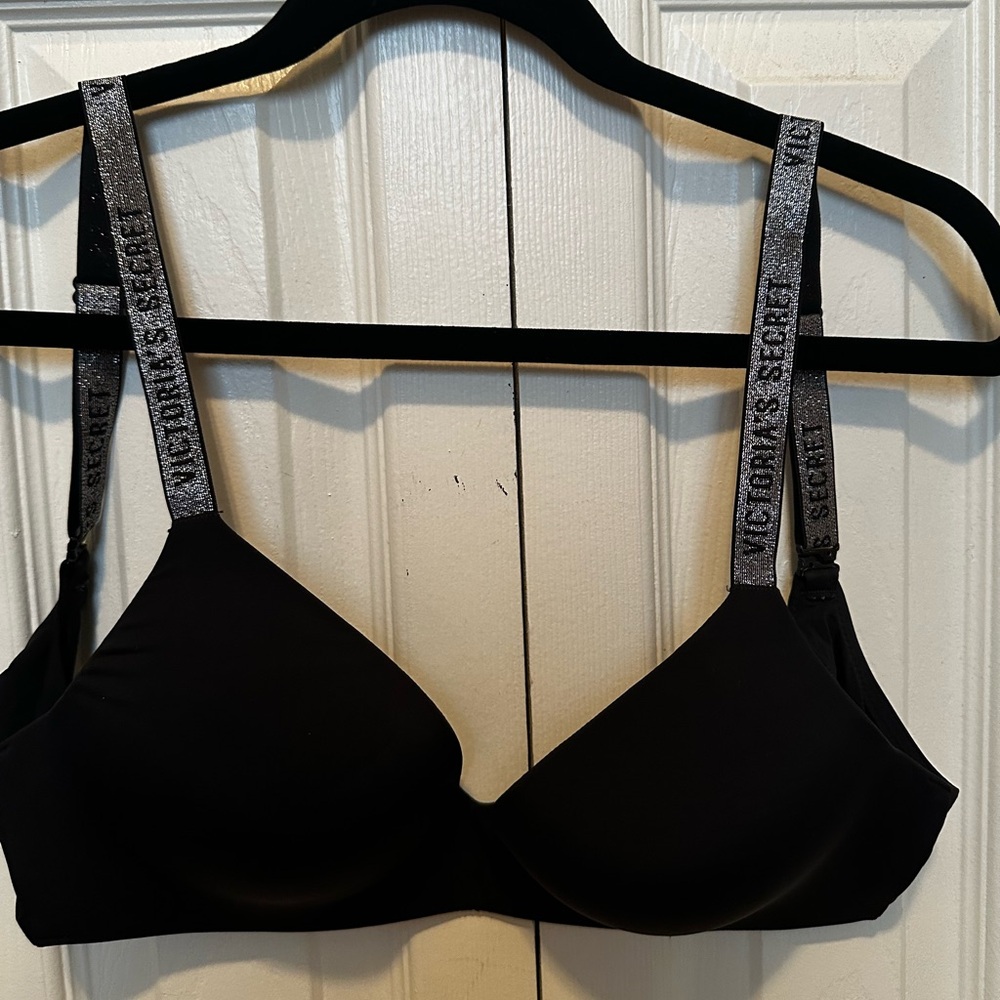 Victoria's Secret Black Bra with Sparkling Straps